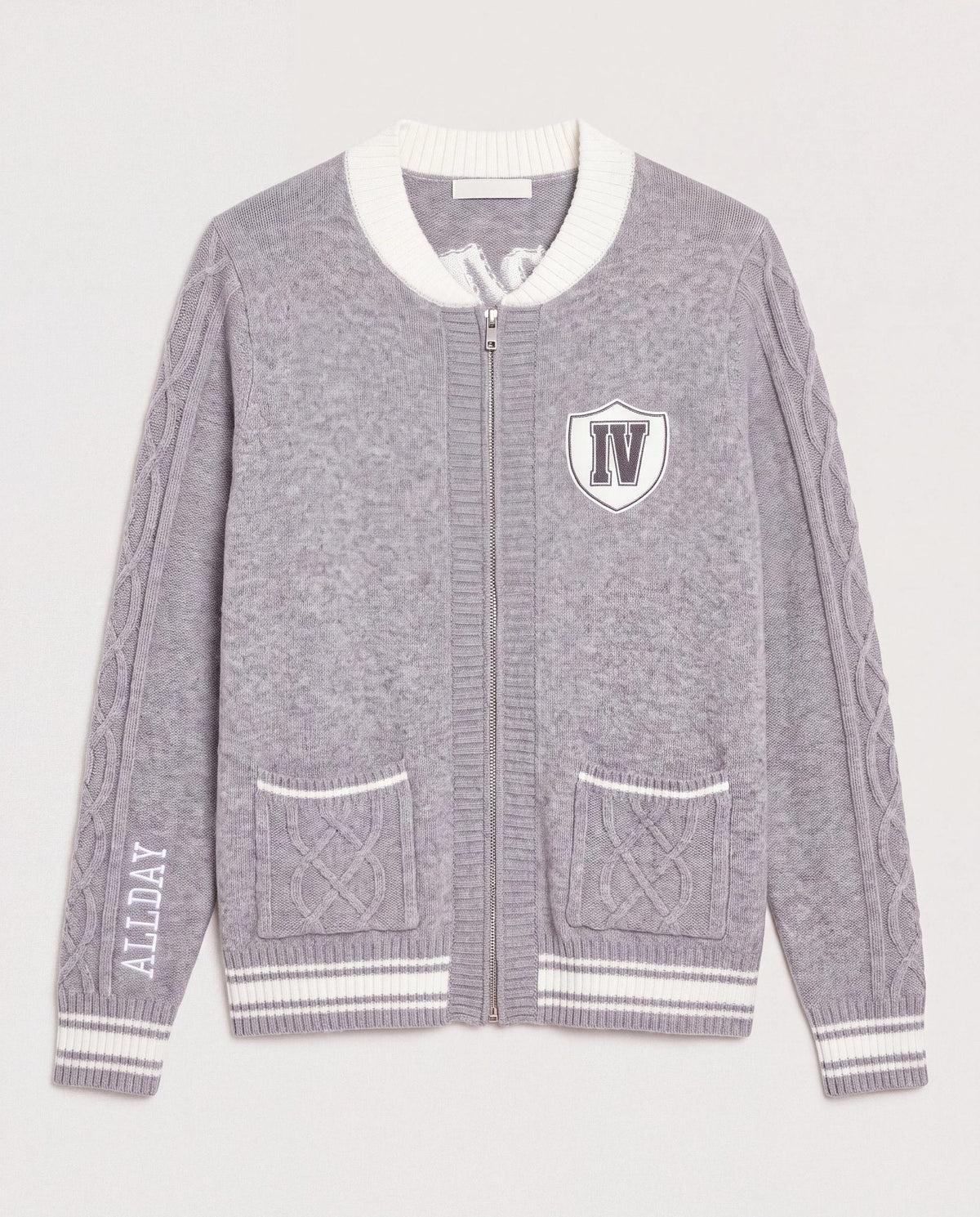 Heather Grey $|& Interval Off Duty "Alpine Social" Sweater Jacket - Hanger Detail