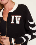 Black $|& Interval Off Duty "Midnight Wellness" Sweater Jacket - VOF Front