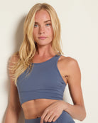 Slate Blue $|& True Bliss True Bliss Long Line Bra - SOF Front